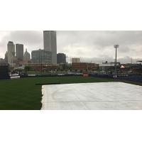 The tarp on ONEOK Field, home of the Tulsa Drillers