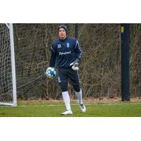 Forward Madison FC goalkeeper Philipp Marceta
